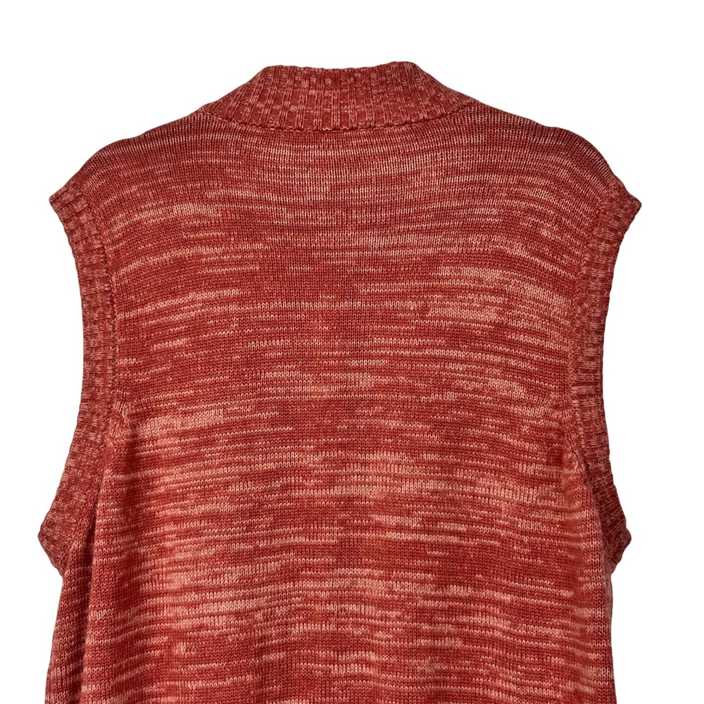 Blair Sweater Vest Womens XLarge Red Marled Full Zip Mock Neck Acrylic Knit - Picture 8 of 10